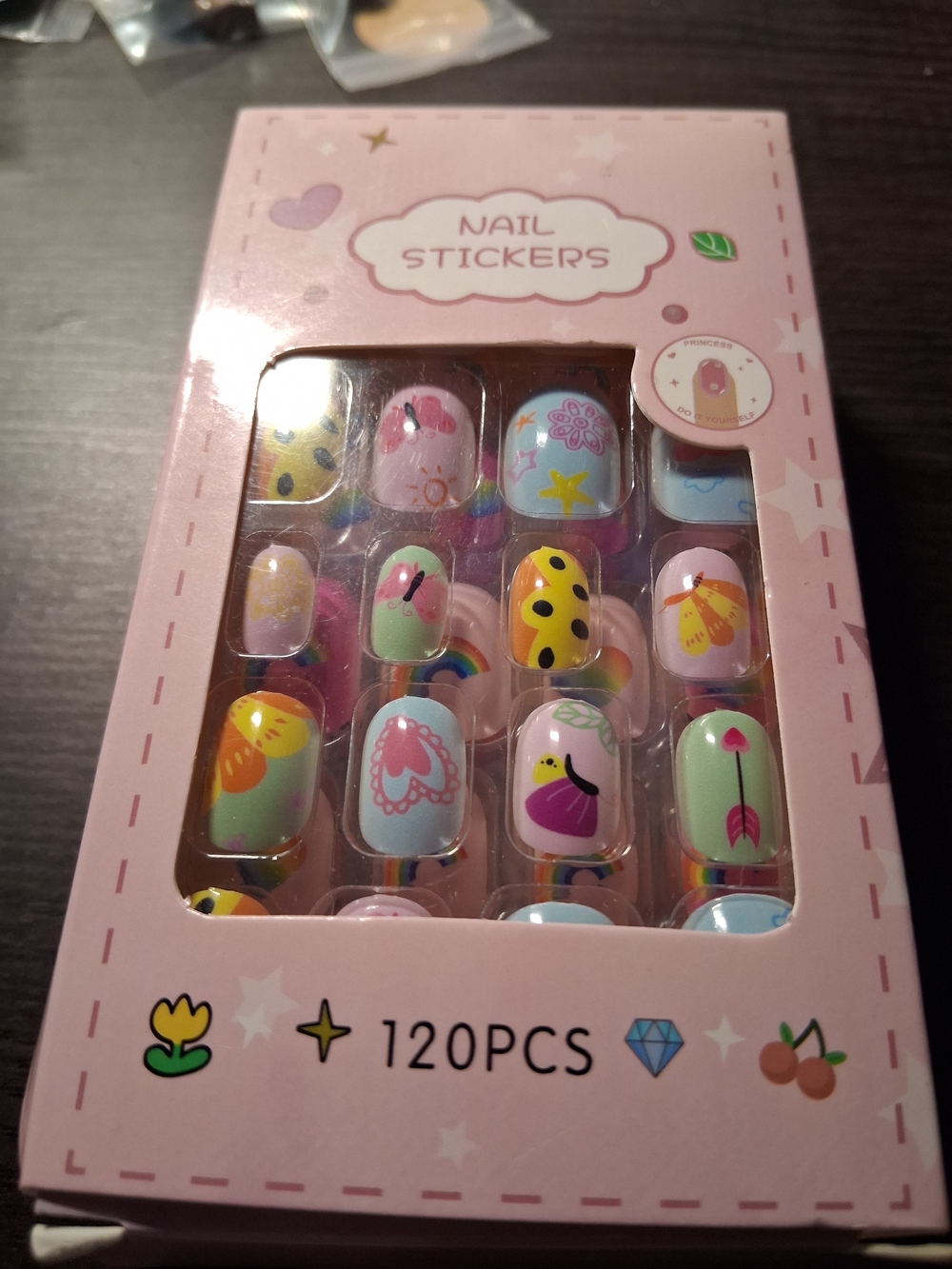 Cute Pink Kids Nail Stickers Pack - Fun Pattern Set